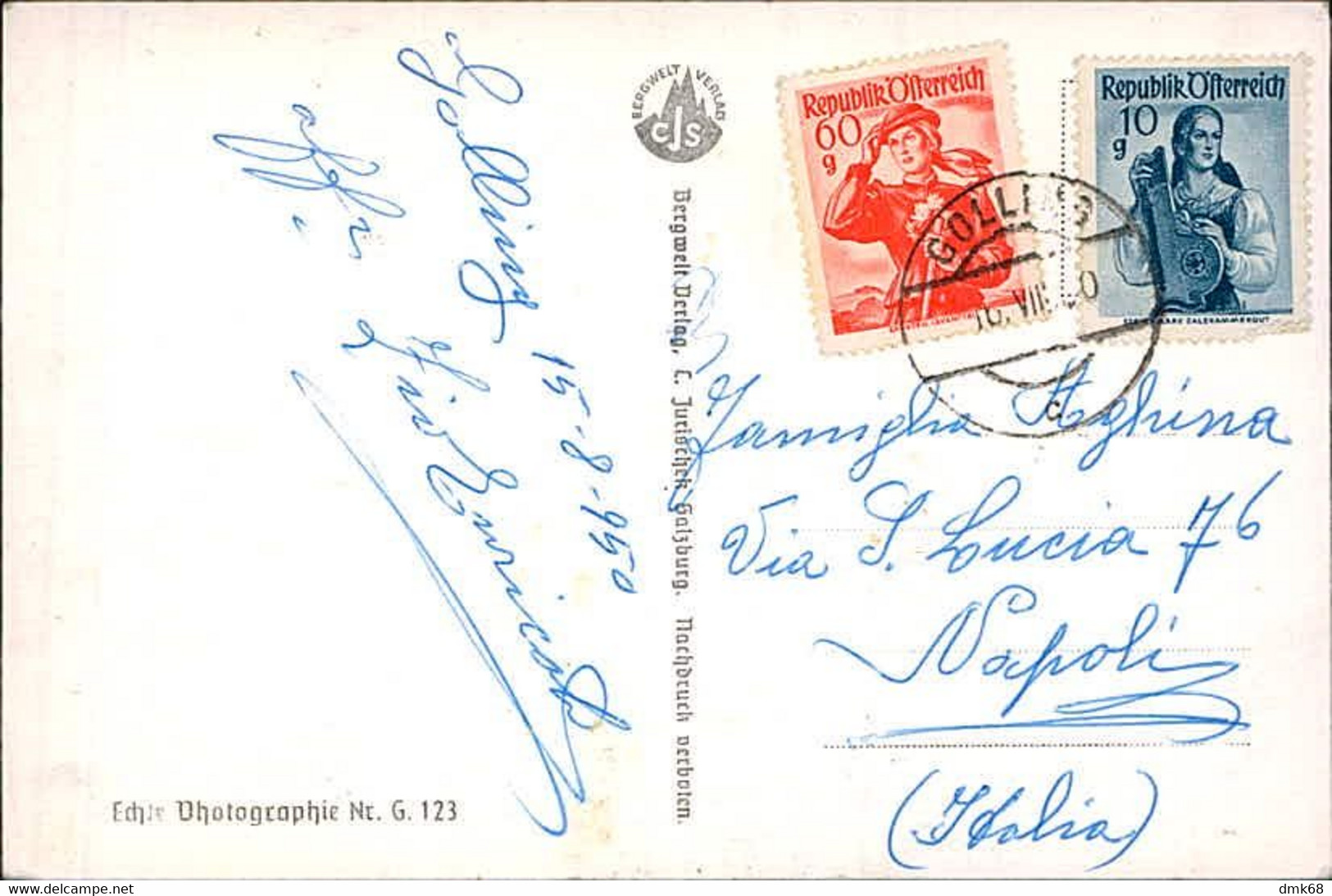 AUSTRIA - GOLLING OBERER MARKT - VERLAG C. JUTISCHEK - MAILED 1950 (15575) - Golling