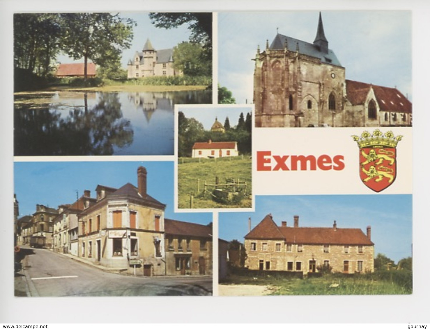 Exmes - Multivues Du Village, église Château, étang...) Blason - Cp Vierge N°7538 - Exmes