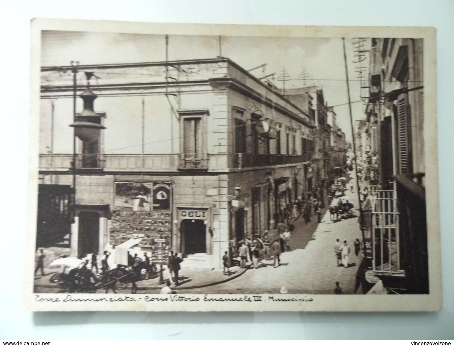 Cartolina "TORRE ANNUNZIATA Corso Vittorio Emanuele III Municipio" Ediz. Sorriento Napoli Anni '30 - Torre Annunziata