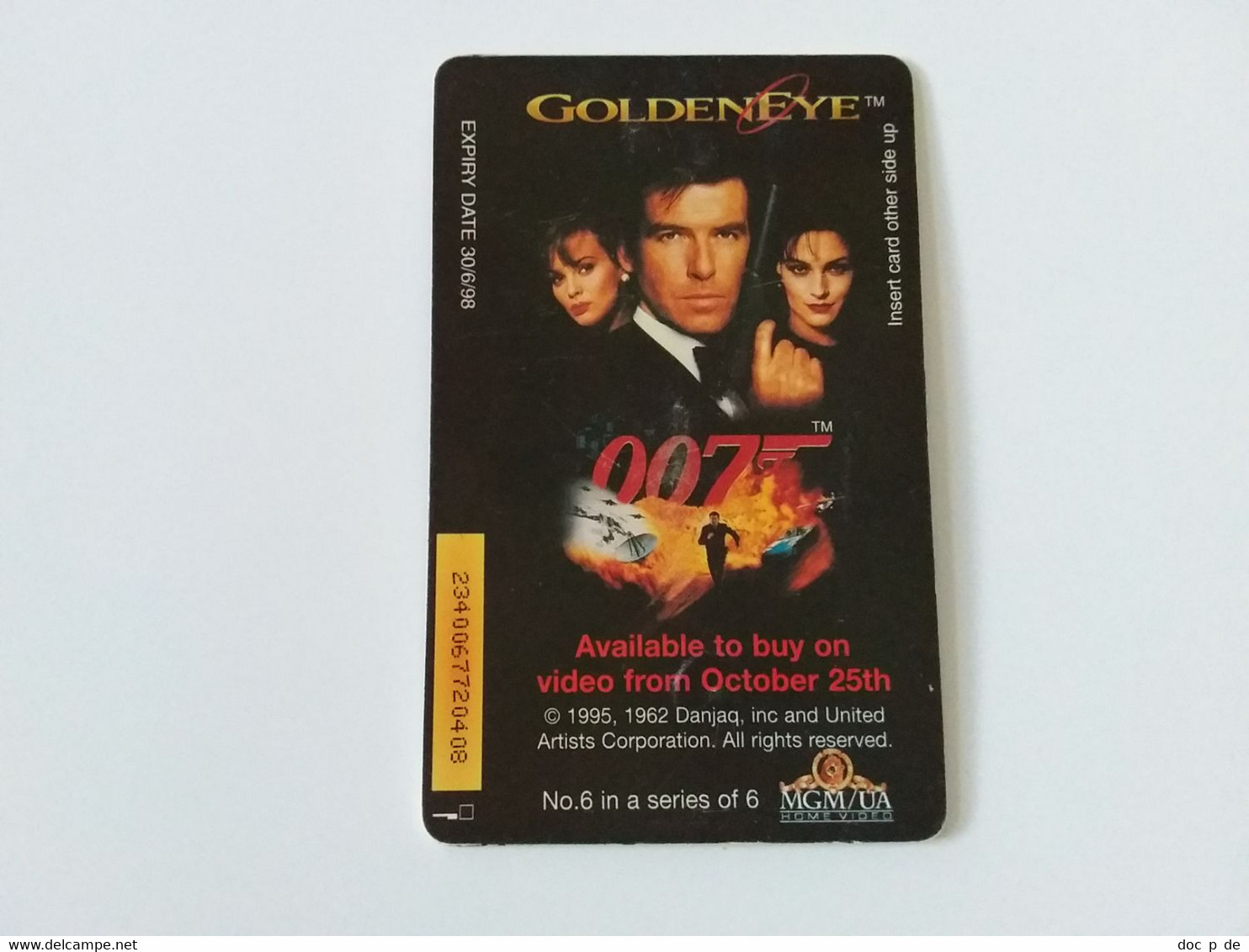 UK BT  - James Bond 007 Golden Eye Film Cinema Kino Movie - BT Promotionnelles