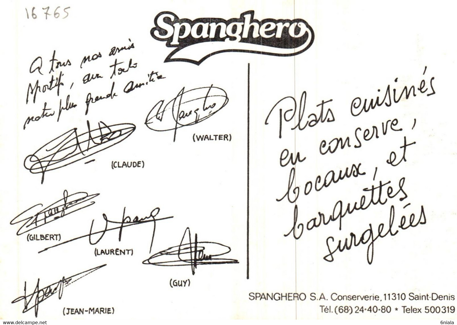 167654  Carte  De La Famille SPANGHERO RUGBY Autographe Sur Le Visuel ( Walther ? ) Signatures Au Recto  ( 2 Scans ) - Rugby