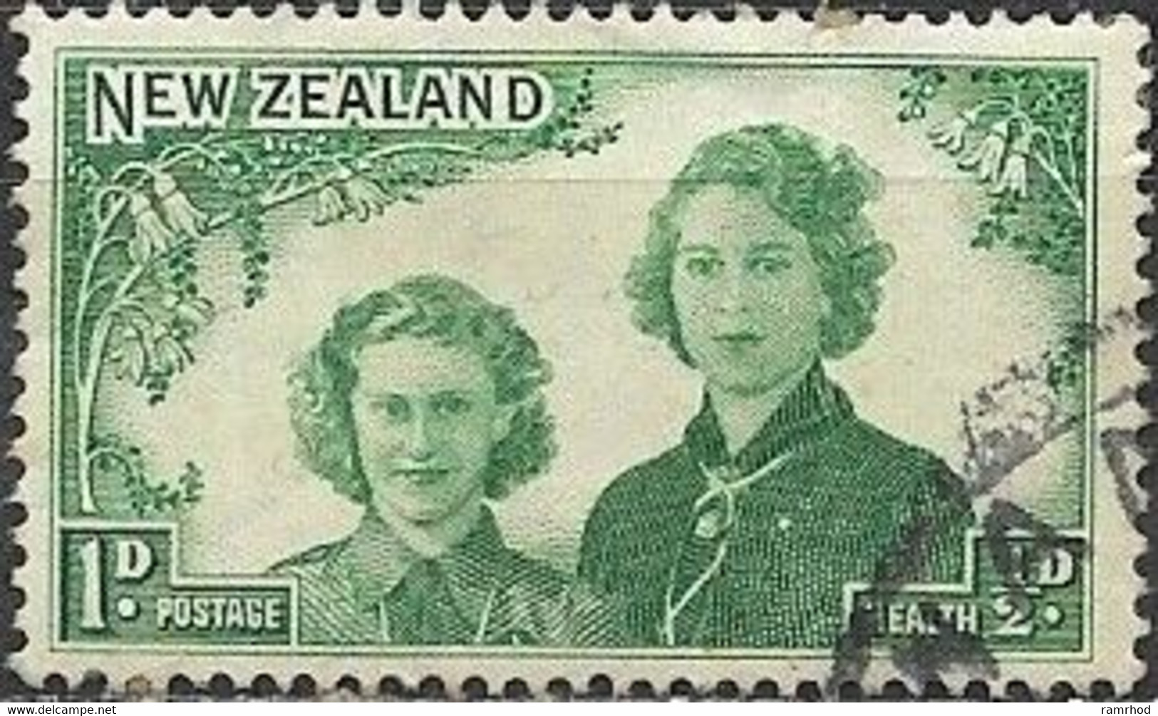 NEW ZEALAND 1944 Health Stamps - 1d.+½d - Queen Elizabeth II As Princess And Princess Margaret FU - Used Stamps