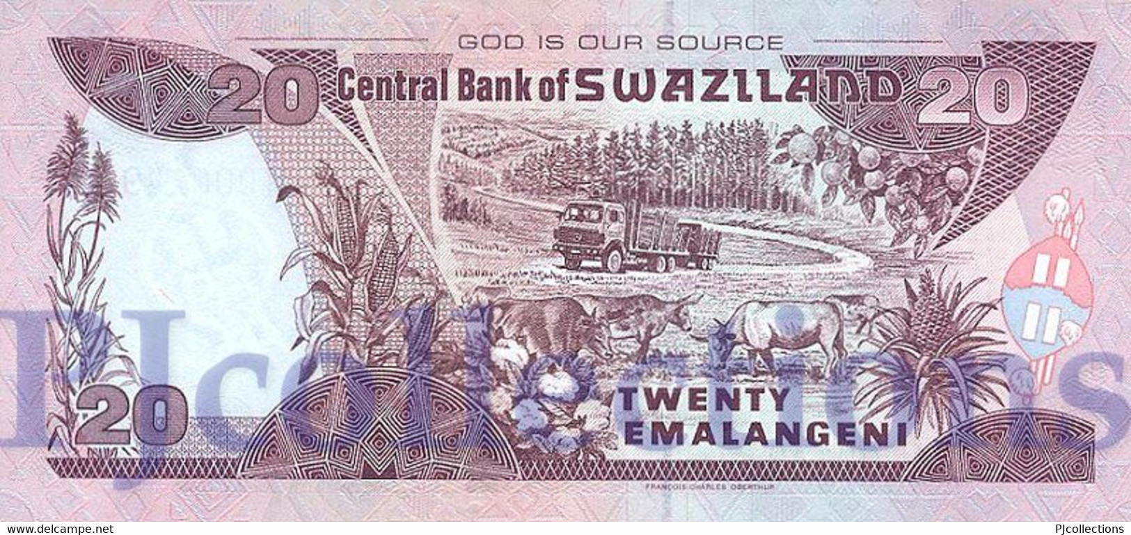 SWAZILAND 20 EMALANGENI 2001 PICK 30a UNC - Swaziland