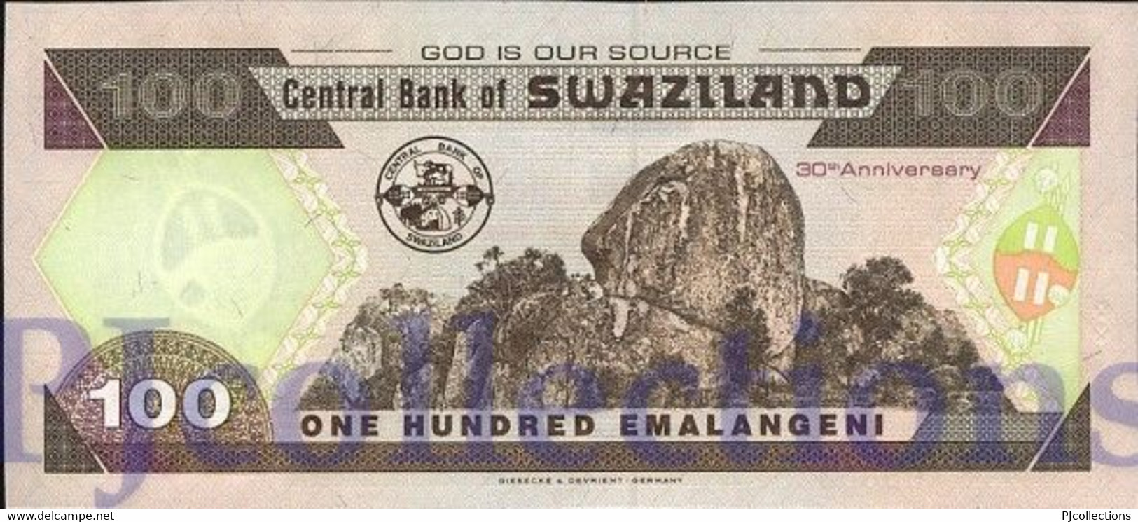 SWAZILAND 100 EMALANGENI 2004 PICK 33 UNC LOW SERIAL NUMBER "AB00004**" - Swasiland