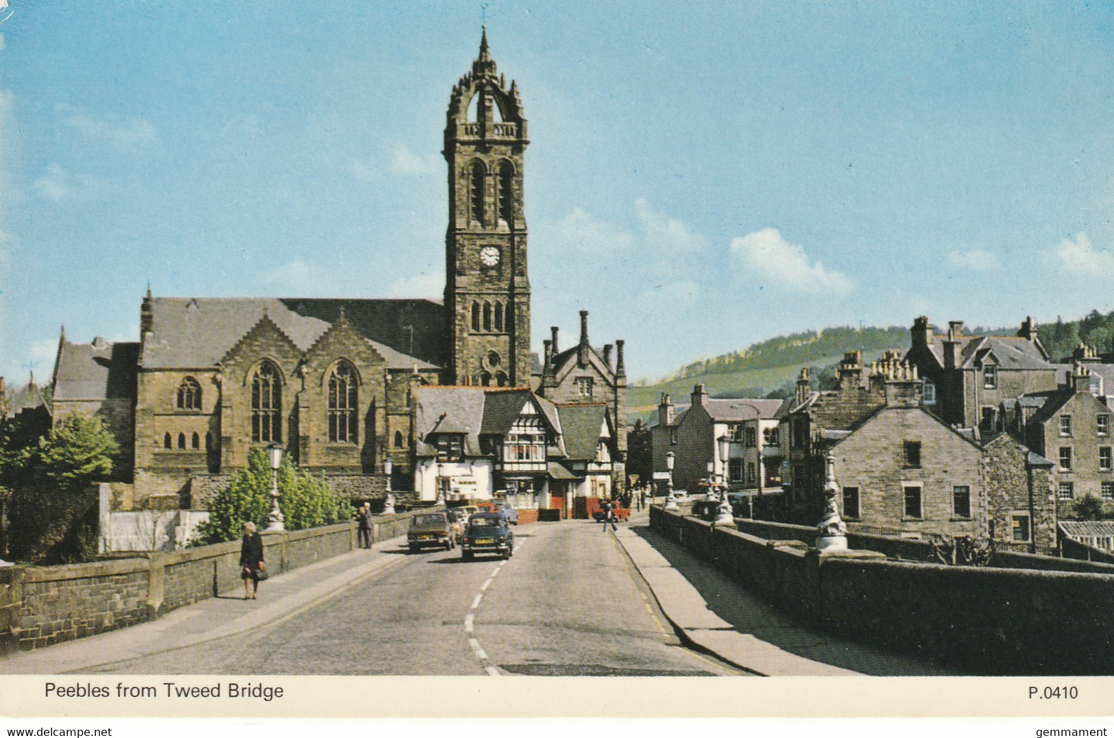 PEEBLES FROM TWEED BRIDGE - Peeblesshire