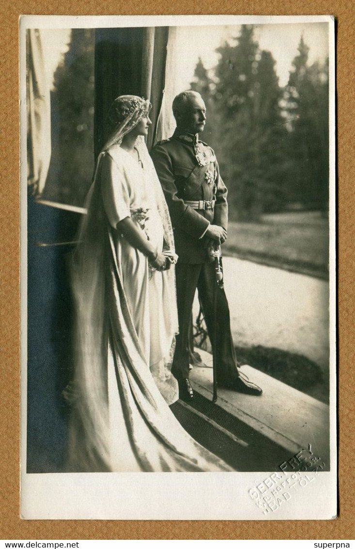 " PRINCESSE ANTONIA DE LUXEMBOURG & KRONPRINZ RUPPRECHT DE BAVIERE "  Carte Photo (1921) - Grossherzogliche Familie