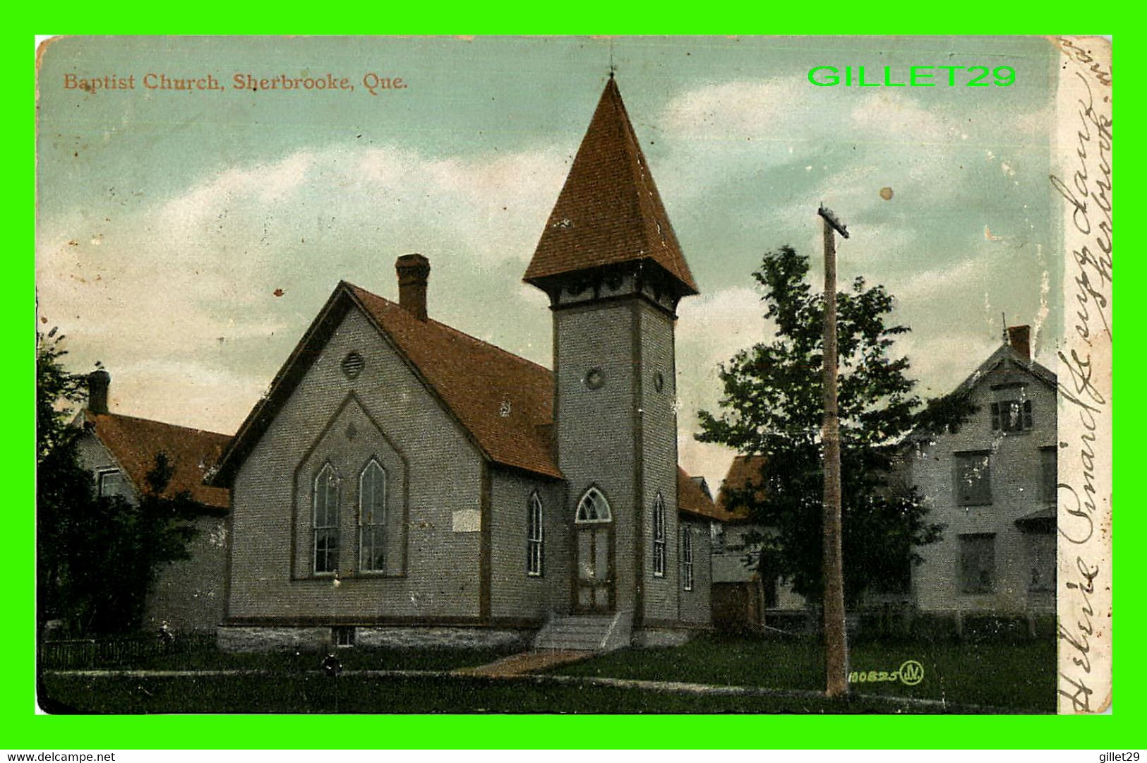 SHERBROOKE, QUÉBEC - BAPTIST CHURCH - CIRCULÉE EN 1906 -  VALENTINE'S SERIES - - Sherbrooke