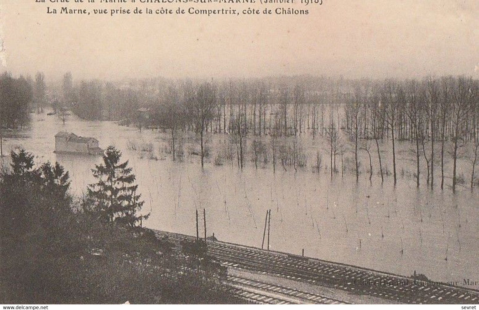 La Crue De La Marne à CHALONS-SUR-MARNE ( Janvier 1910). - La Marne, Vue Prise De La Côte De Compertrix, Côte De Chalons - Châlons-sur-Marne