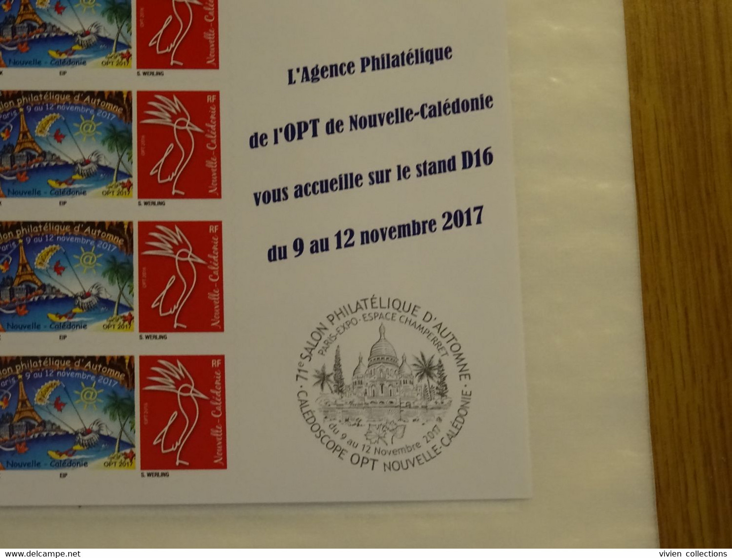 Nouvelle Calédonie 1313 Feuille Complète De L'OPT Au 71eme Salon D'automne De Paris 2017 Avec La Vignette - Hojas Y Bloques