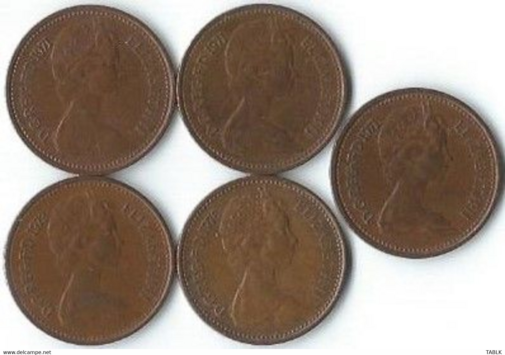 MT203 - VERENIGD KONINKRIJK - UNITED KINGDOM - 5 X 1/2 NEW PENNY - - 1/2 Penny & 1/2 New Penny