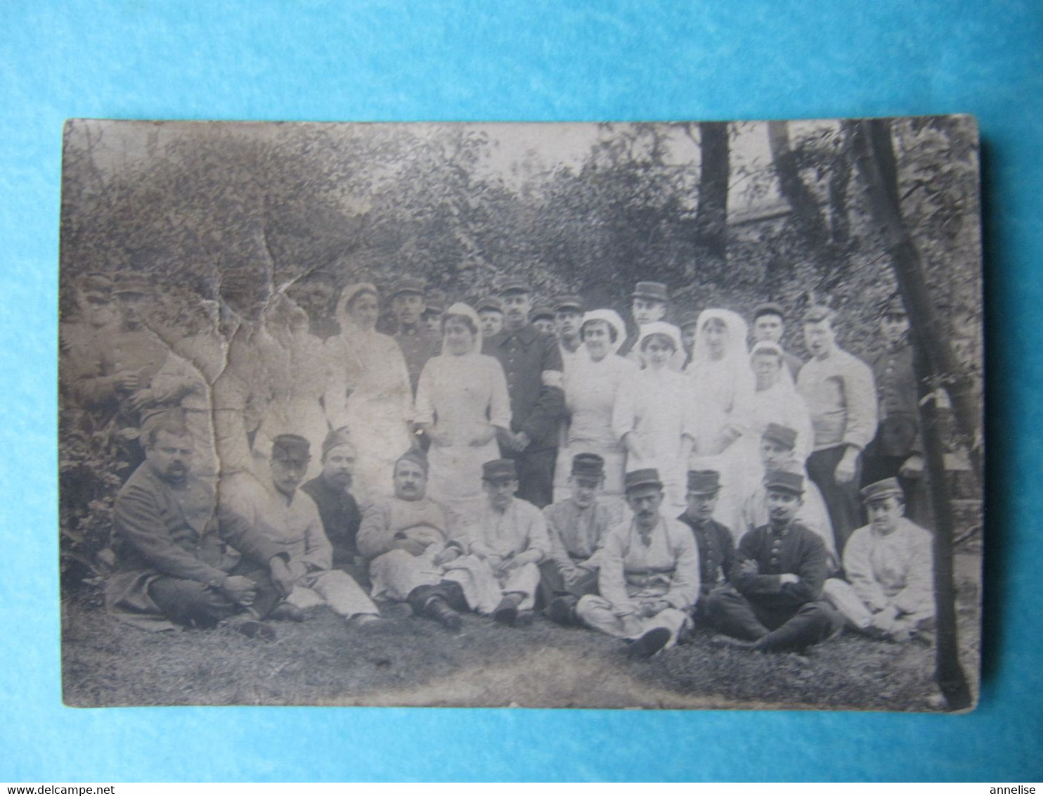 Carte-photo WW1  Hôpital Militaire Groupe Infirmières Militaires Croix-rouge - Uniformes