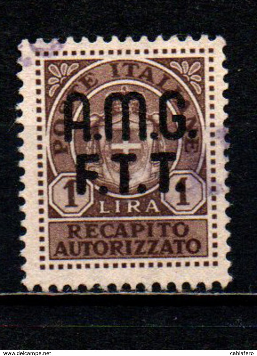 TRIESTE - AMGFTT - 1947 - SOVRASTAMPA - USATO - Portomarken