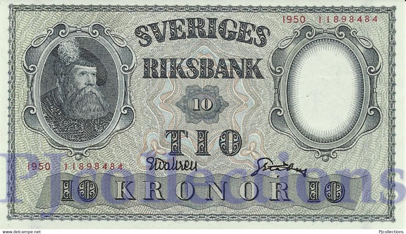 SWEDEN 10 KRONOR 1950 PICK 40k AUNC - Svezia