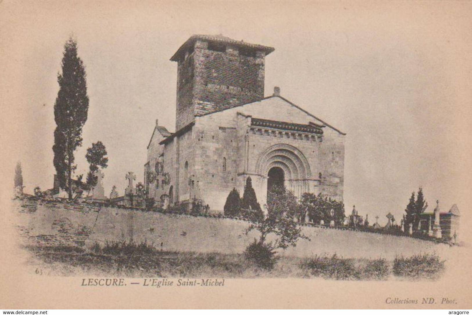 LESCURE TOUR ET EGLISE 2 CPA - Lescure