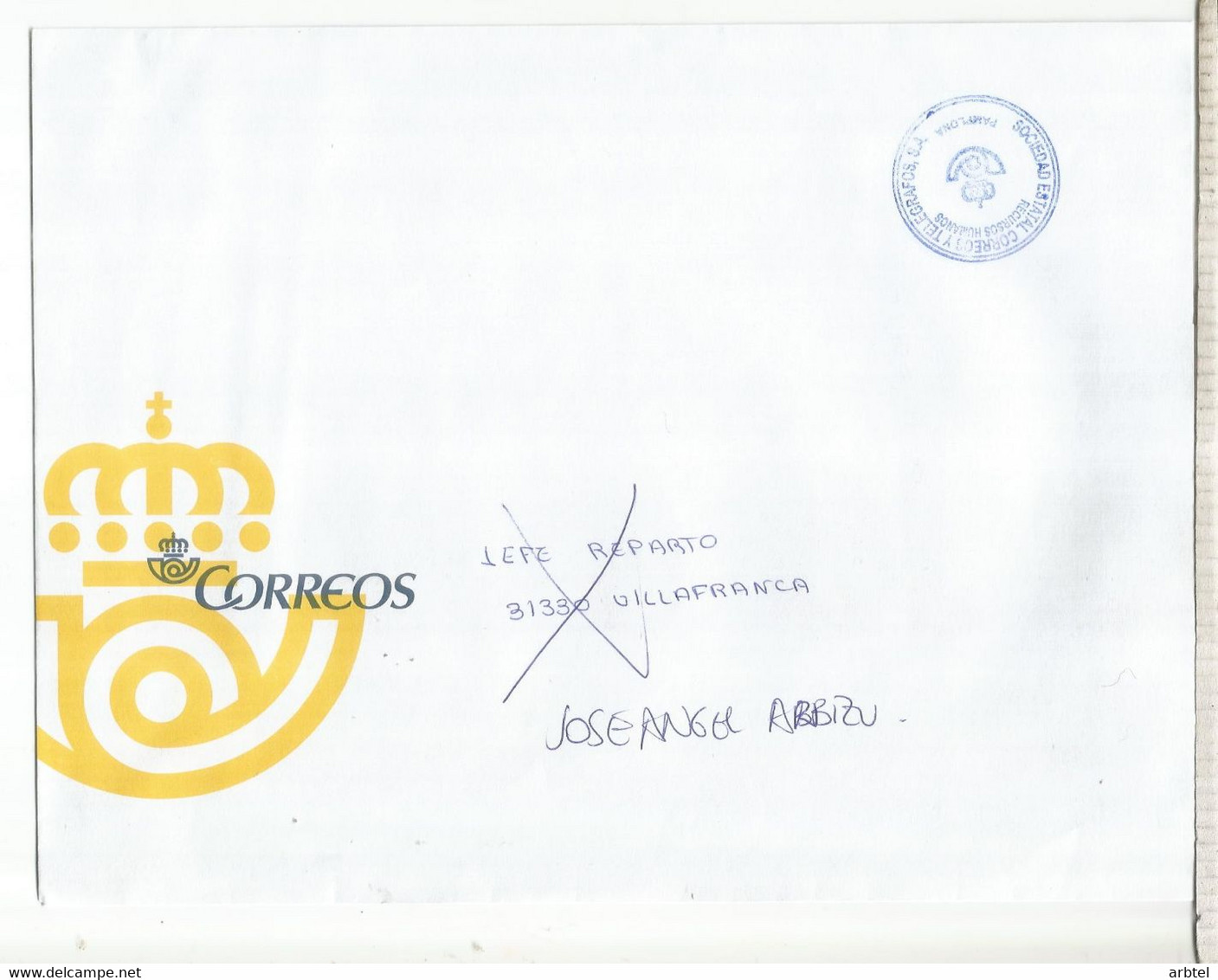 PAMPLONA CC FRANQUICIA DE CORREOS RECURSOS HUMANOS - Postage Free