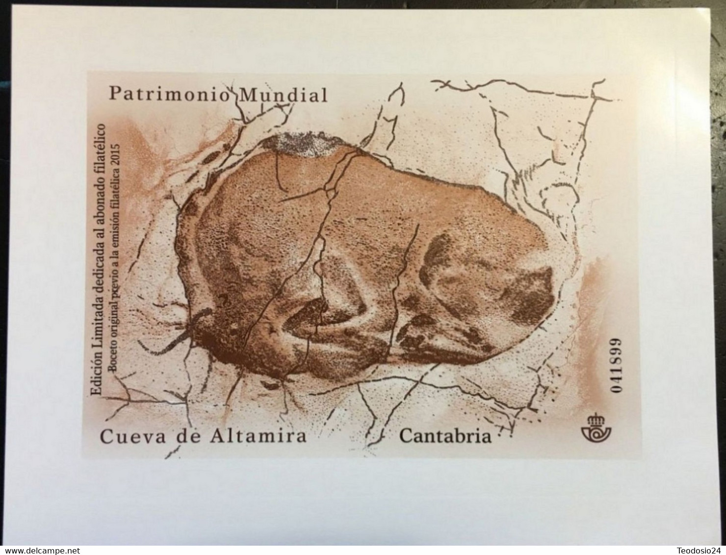 Prueba Impresion  Calcográfica 2015 Cueva Altamira Bisonte. - Proeven & Herdrukken