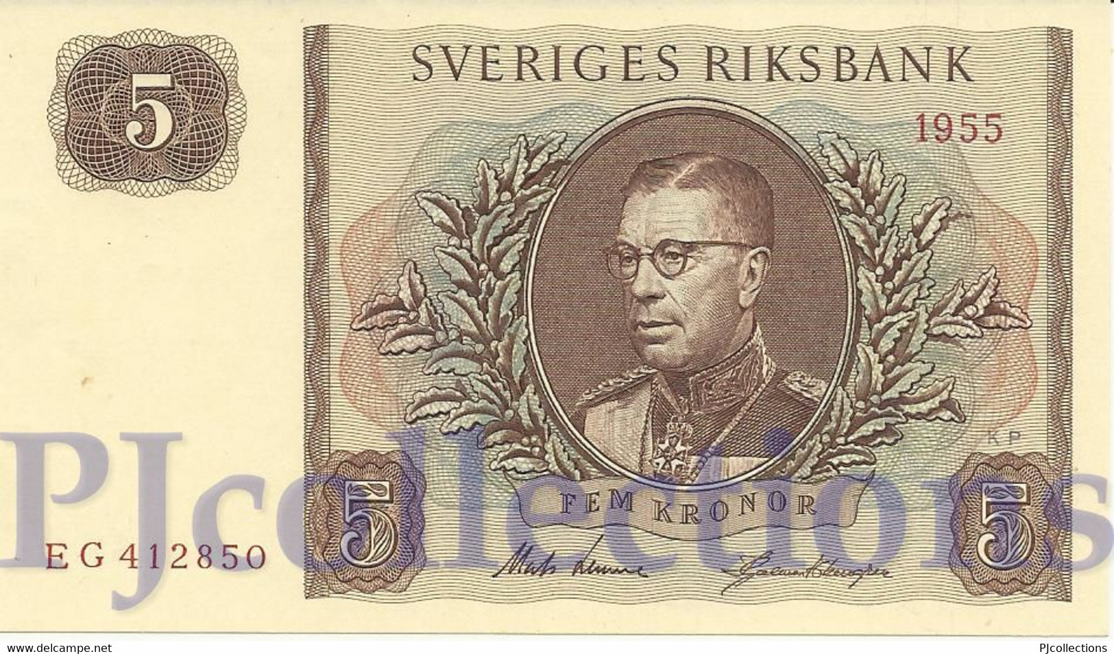 SWEDEN 5 KRONOR 1955 PICK 42b UNC - Svezia