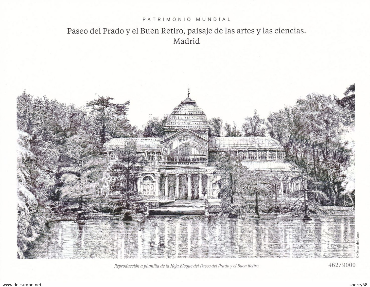 2022- Prueba - Reproducción A Plumilla, ED. 5576 Patrimonio Mundial. Paseo Del Prado Y El Buen Retiro, Paisaje De Las Ar - Proeven & Herdrukken