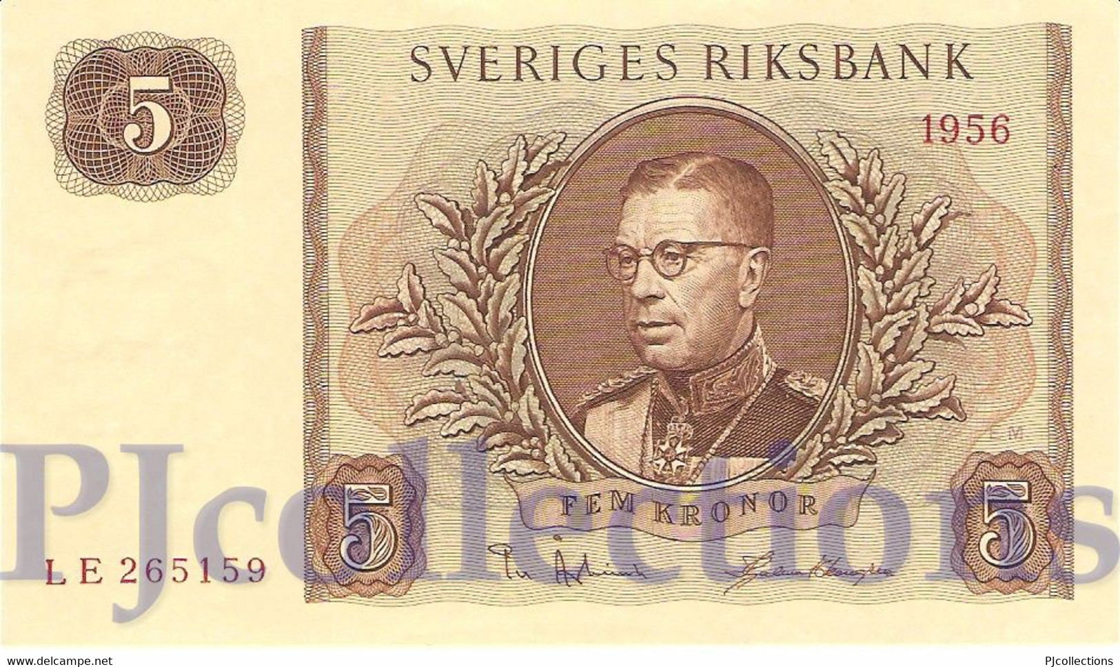 SWEDEN 5 KRONOR 1956 PICK 42c UNC - Svezia