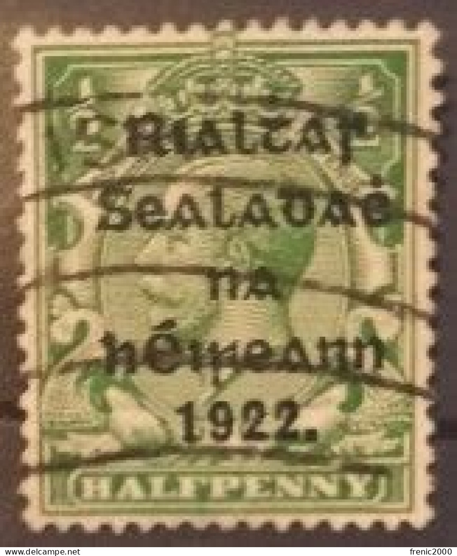 TM 333 - Ireland:1922 Half Penny Vert Surcharge Sur Timbre Anglais - - Oblitérés