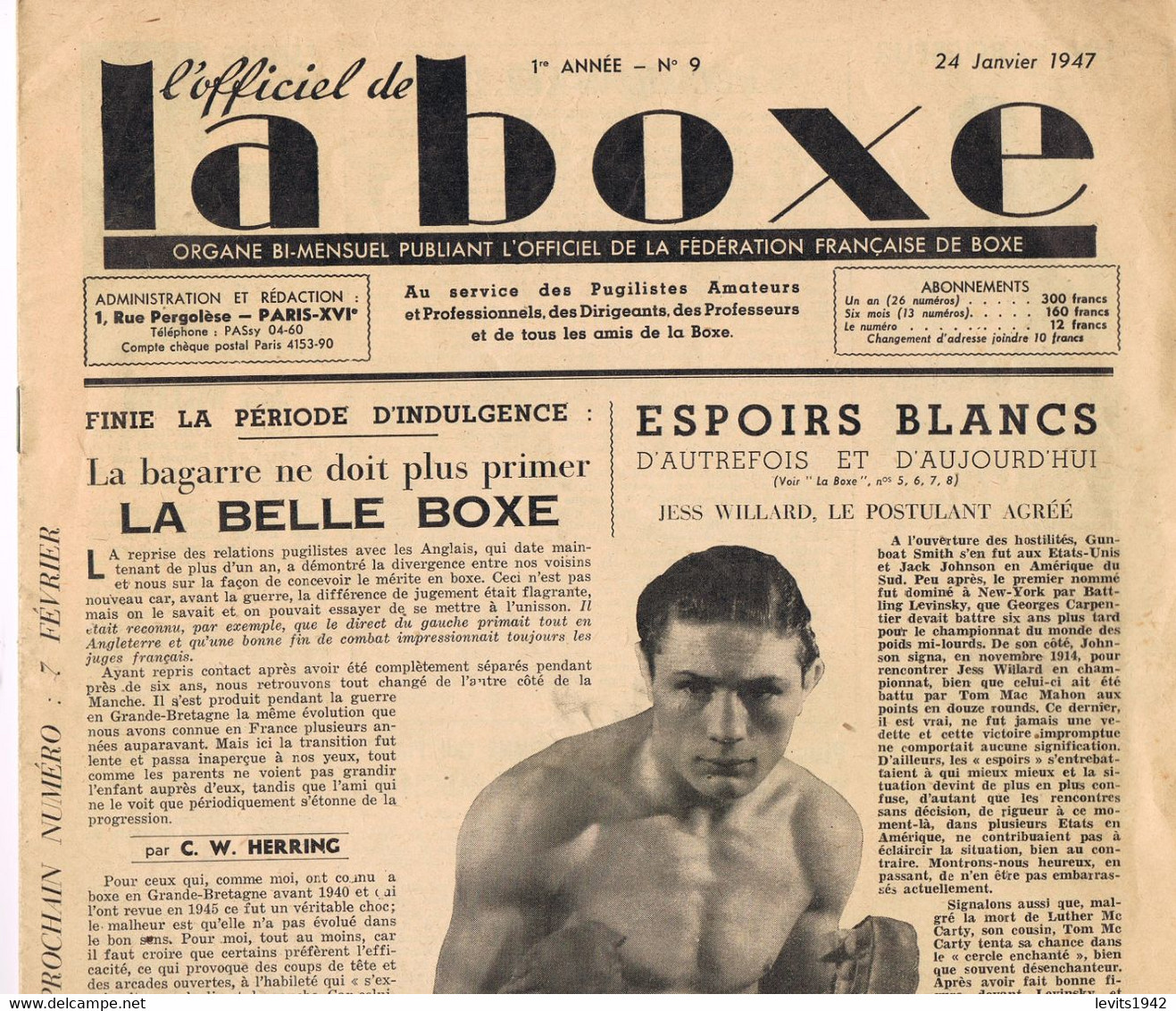 REVUE - L'OFFICIEL DE LA BOXE - 1947 - - Livres