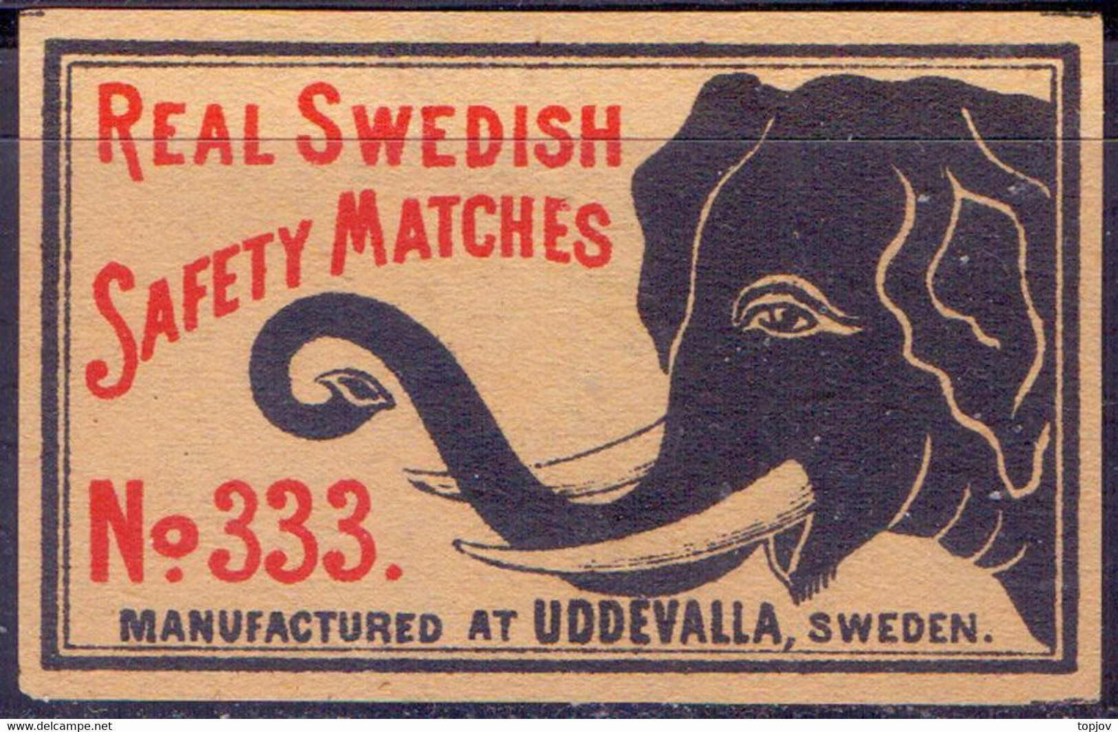 MATCH LABELS EXPORT - UDDEVALLA  ELEPHANT - SWEDEN - Cc 1960. - Drava - Zündholzschachteletiketten