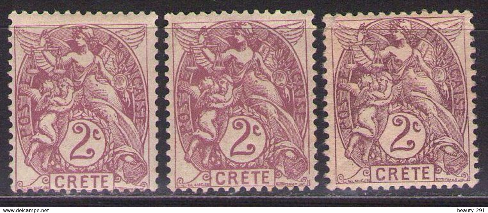 CRETE Mi 2 DIFFERENT COLOR  MLH*,MH* - Unused Stamps