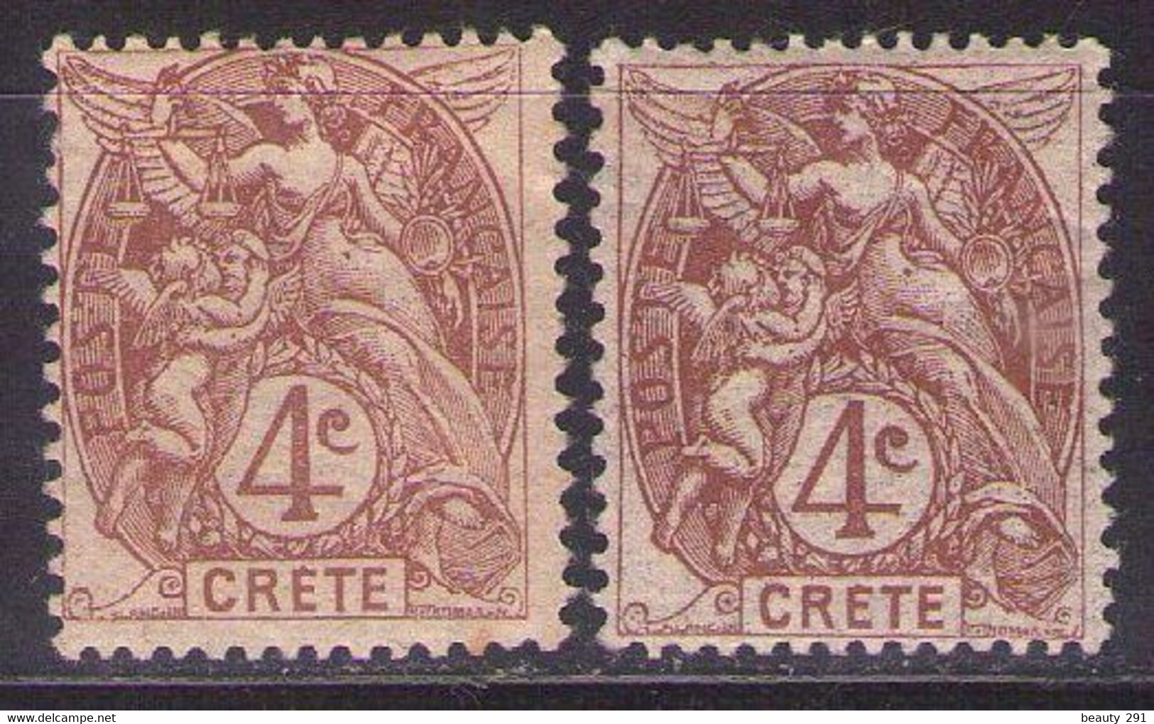 CRETE Mi 4 DIFFERENT COLOR  MH* - Unused Stamps