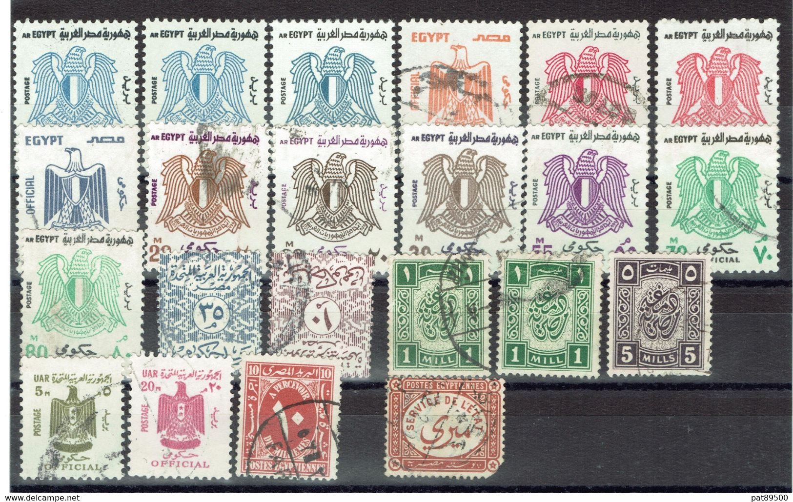 EGYPTE /SERVICE Et TAXES //  LOT De 21 Timbres Oblitérés (3 Doublons) - 1 Déchiré - Non Compté) / - Servizio