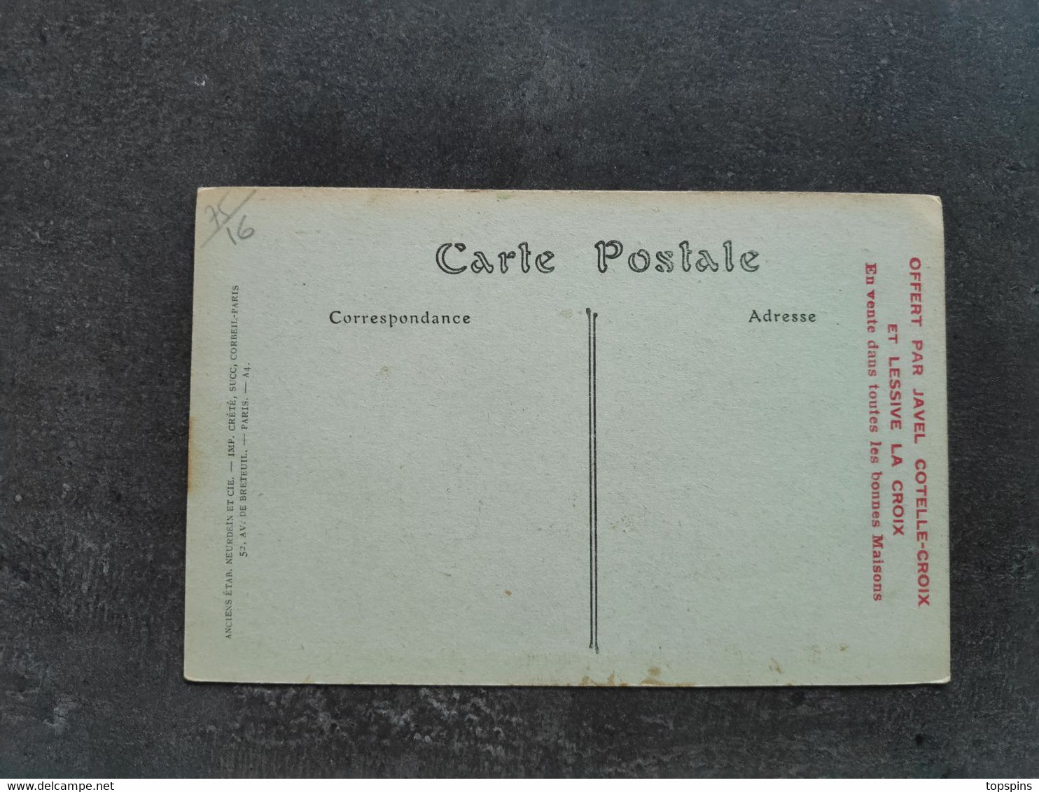 ED NEURDEIN CARTE POSTALE CP ANIME PARIS AVENUE BOIS BOULOGNE CALÈCHES JAVEL COTELLE LESSIVE LA CROIX  ANNEES 20/30 TBE - Taxis & Huurvoertuigen