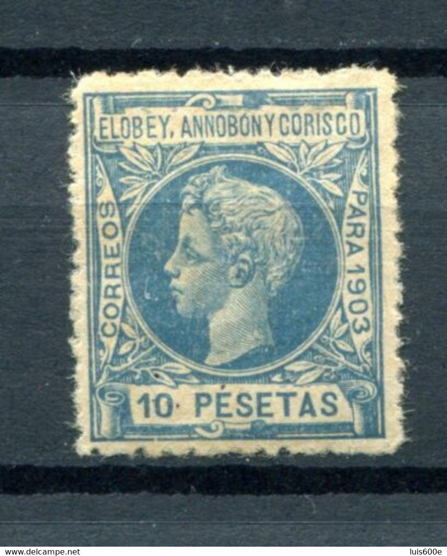 1903.ELOBEY.EDIFIL 18N.NUEVO CON FIJASELLOS(MH).NUEMERACION CEROS.CATALOGO 650€ - Elobey, Annobon & Corisco