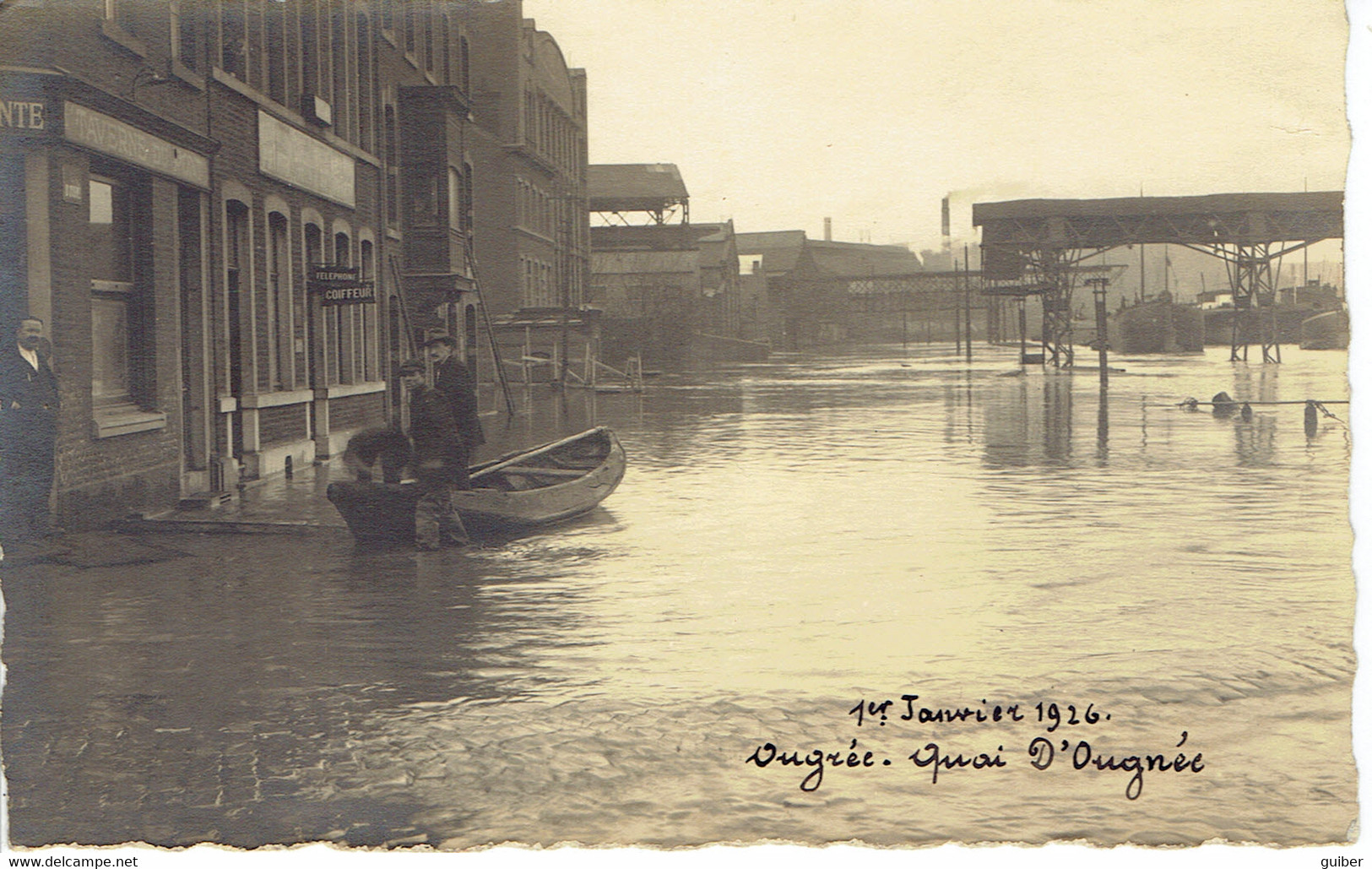 Ougrée Quai D'ougrée Inondation 1 Javier 1926 Carte Photo - Seraing