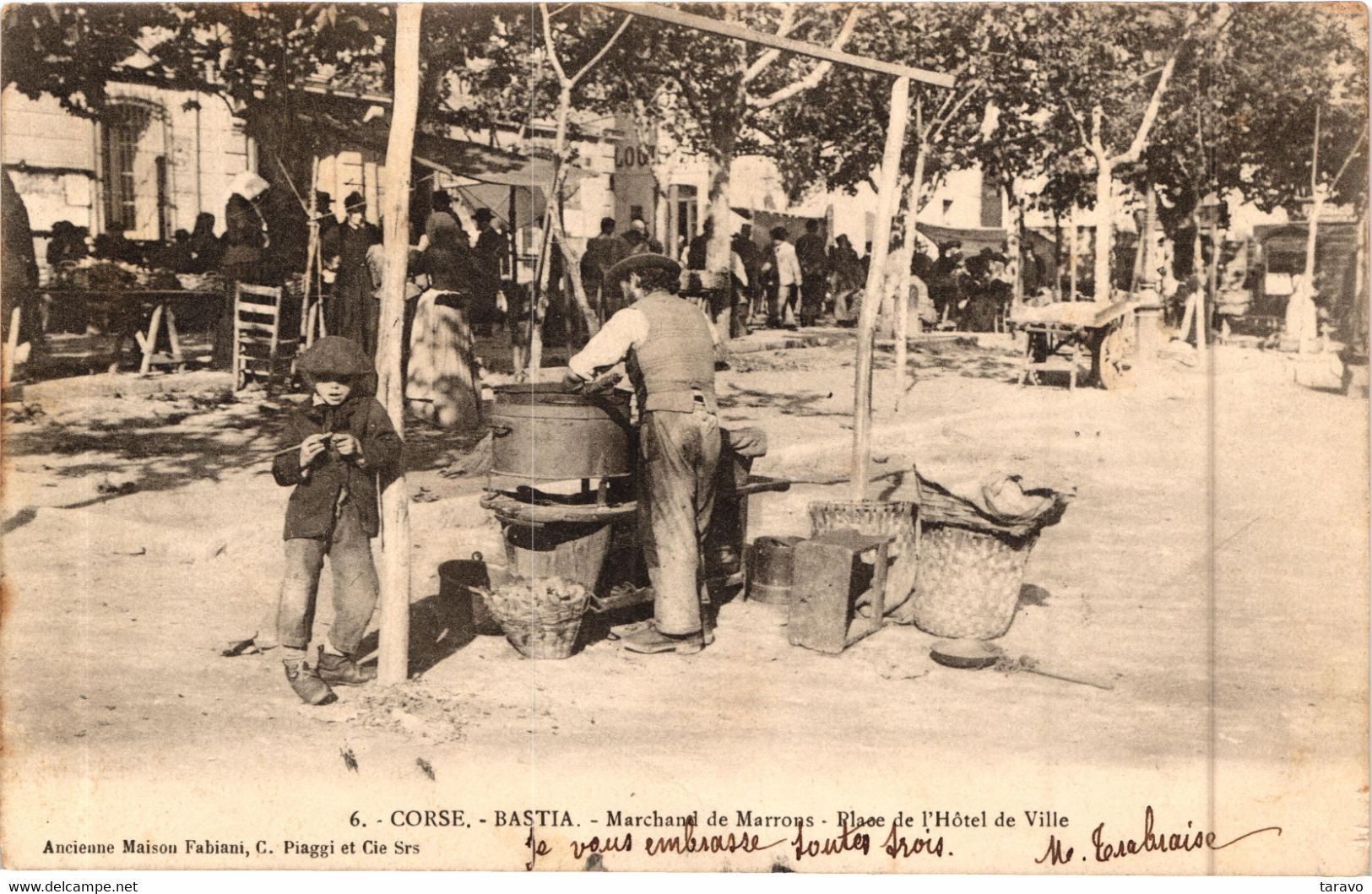 CORSE - BASTIA - Marchand De Marrons Place De L'Hôtel De Ville - Anc. Maison Fabiani 1903 - Bastia