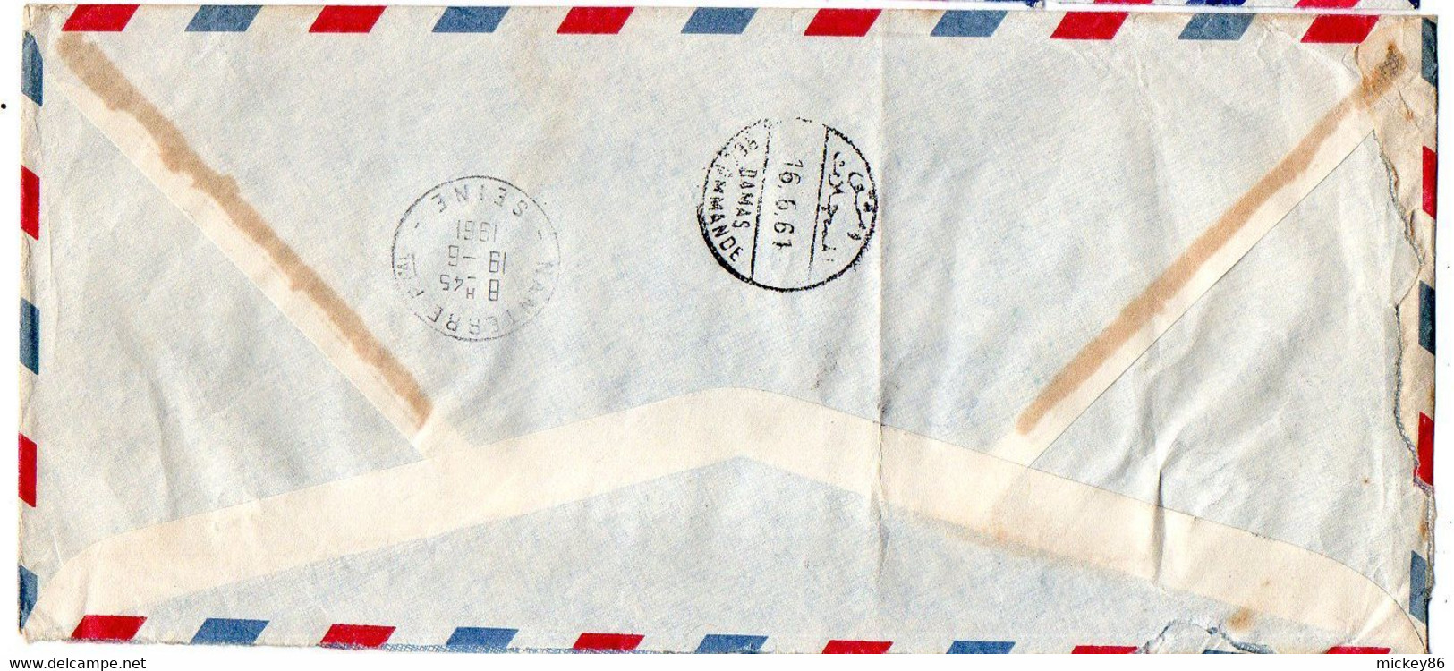 Syrie -1961--lettre Recommandée ALEP  Pour NANTERRE-92 (France) Composition De Timbres  Sur Lettre, Cachet - Syrien