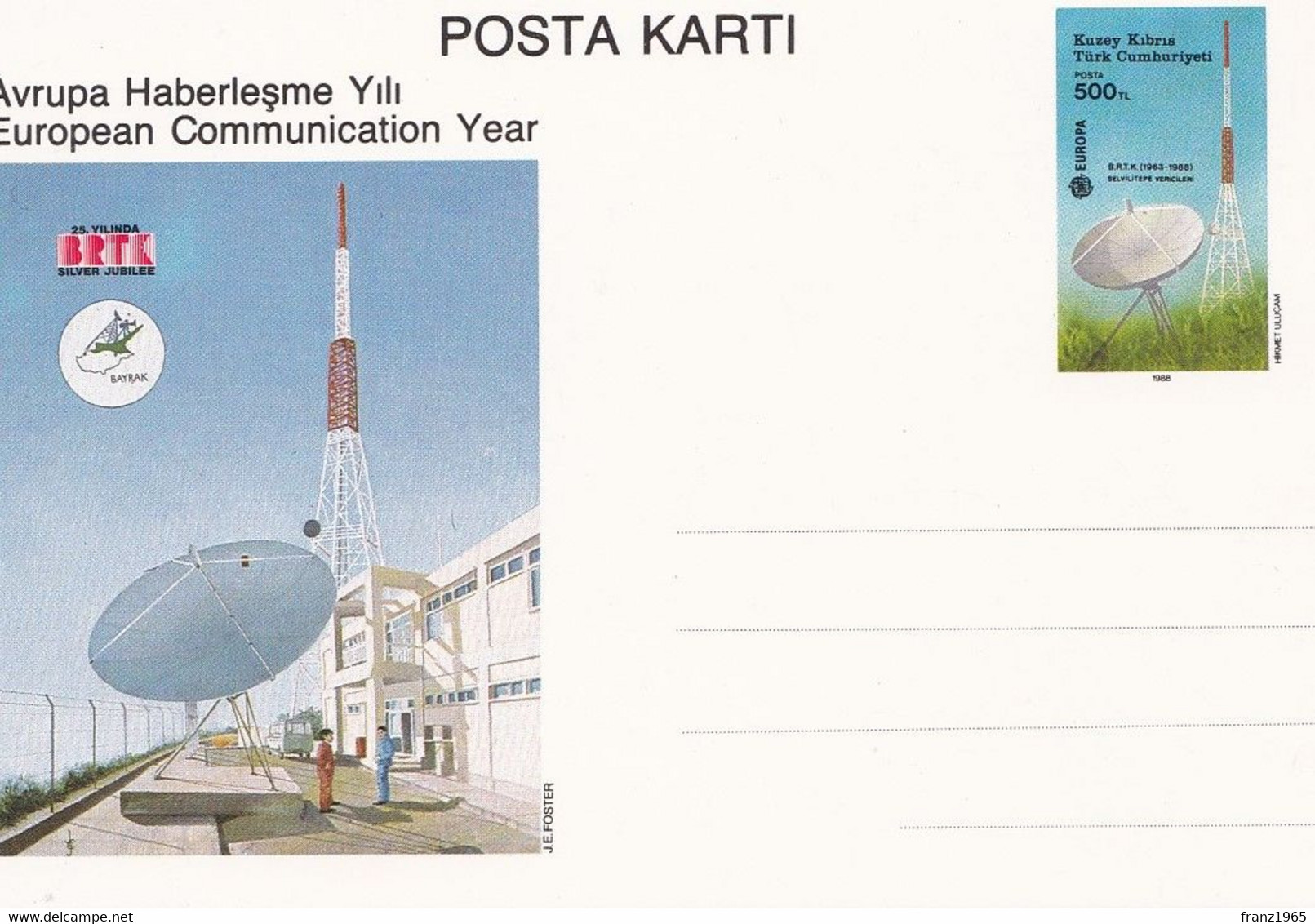 European Communication Year - 1988 - Entiers Postaux