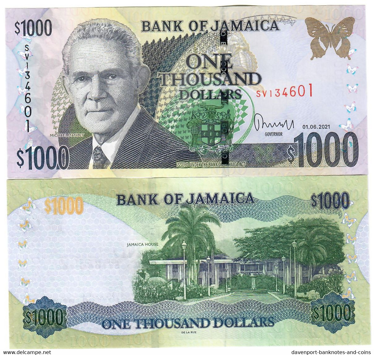 Jamaica 10x 1000 Dollars 2021 UNC - Jamaica