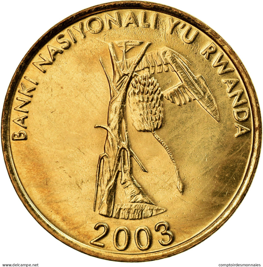 Monnaie, Rwanda, 10 Francs, 2003, TTB, Brass Plated Steel, KM:24 - Rwanda