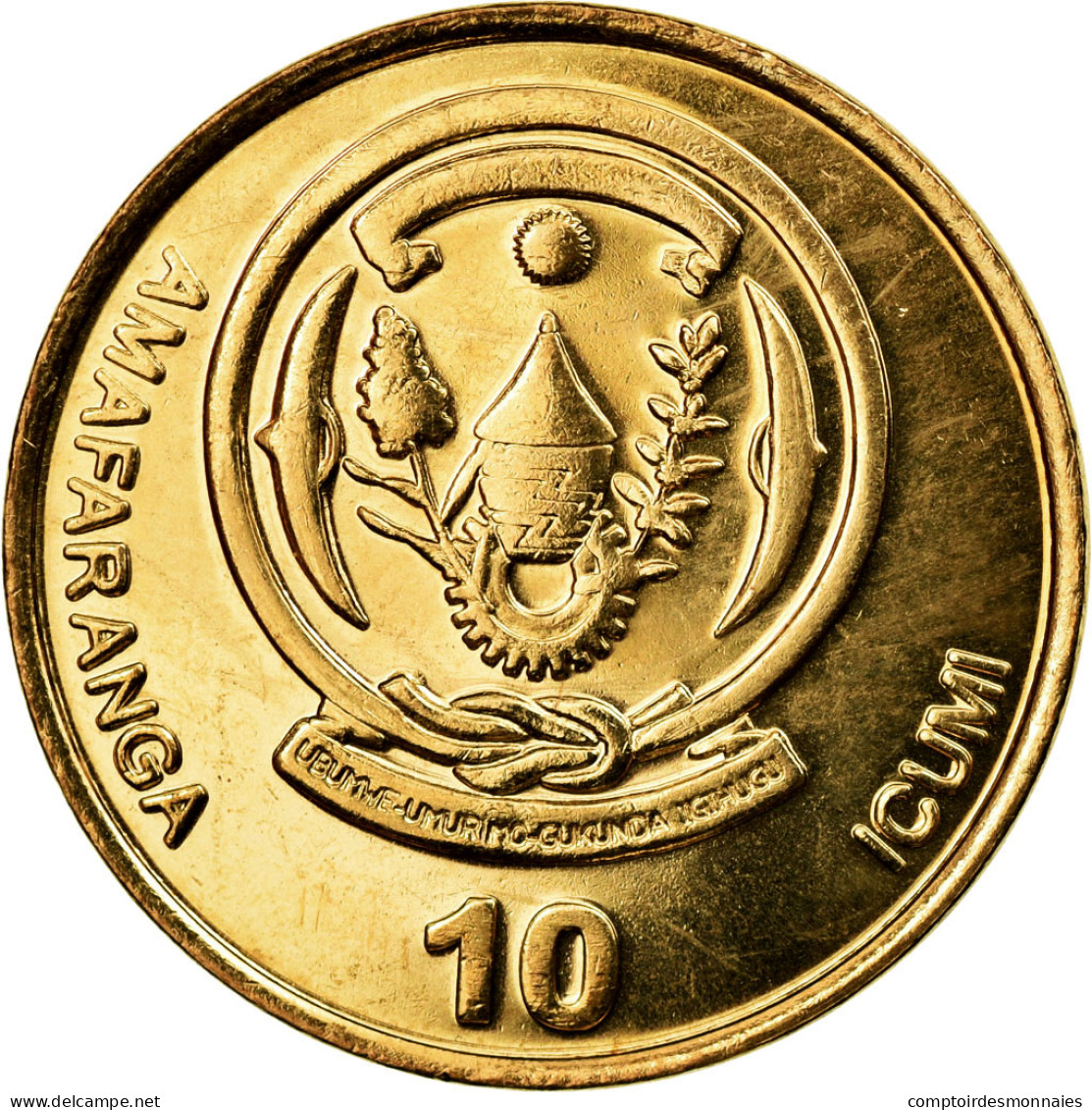 Monnaie, Rwanda, 10 Francs, 2003, TTB, Brass Plated Steel, KM:24 - Rwanda