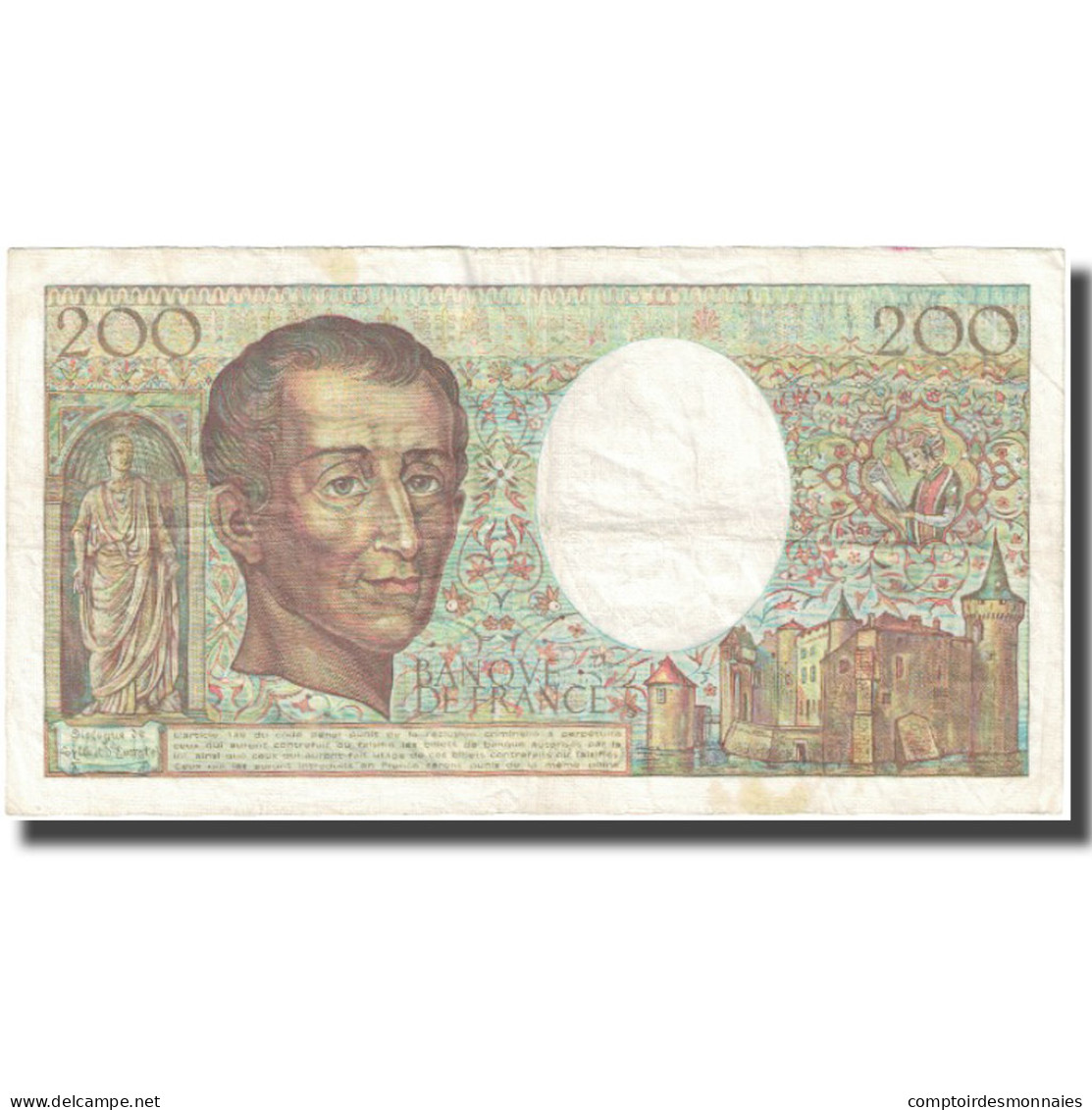 France, 200 Francs, Montesquieu, 1987, TB, Fayette:70.07, KM:155b - 200 F 1981-1994 ''Montesquieu''