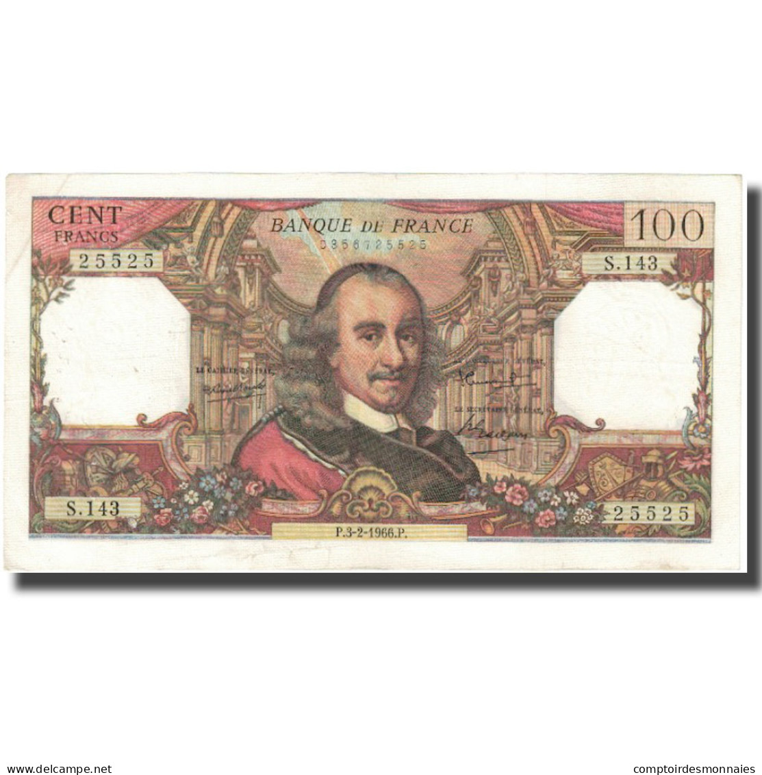 France, 100 Francs, Corneille, 1965, 1965-03-02, TB, Fayette:65.11, KM:149b - 100 F 1964-1979 ''Corneille''