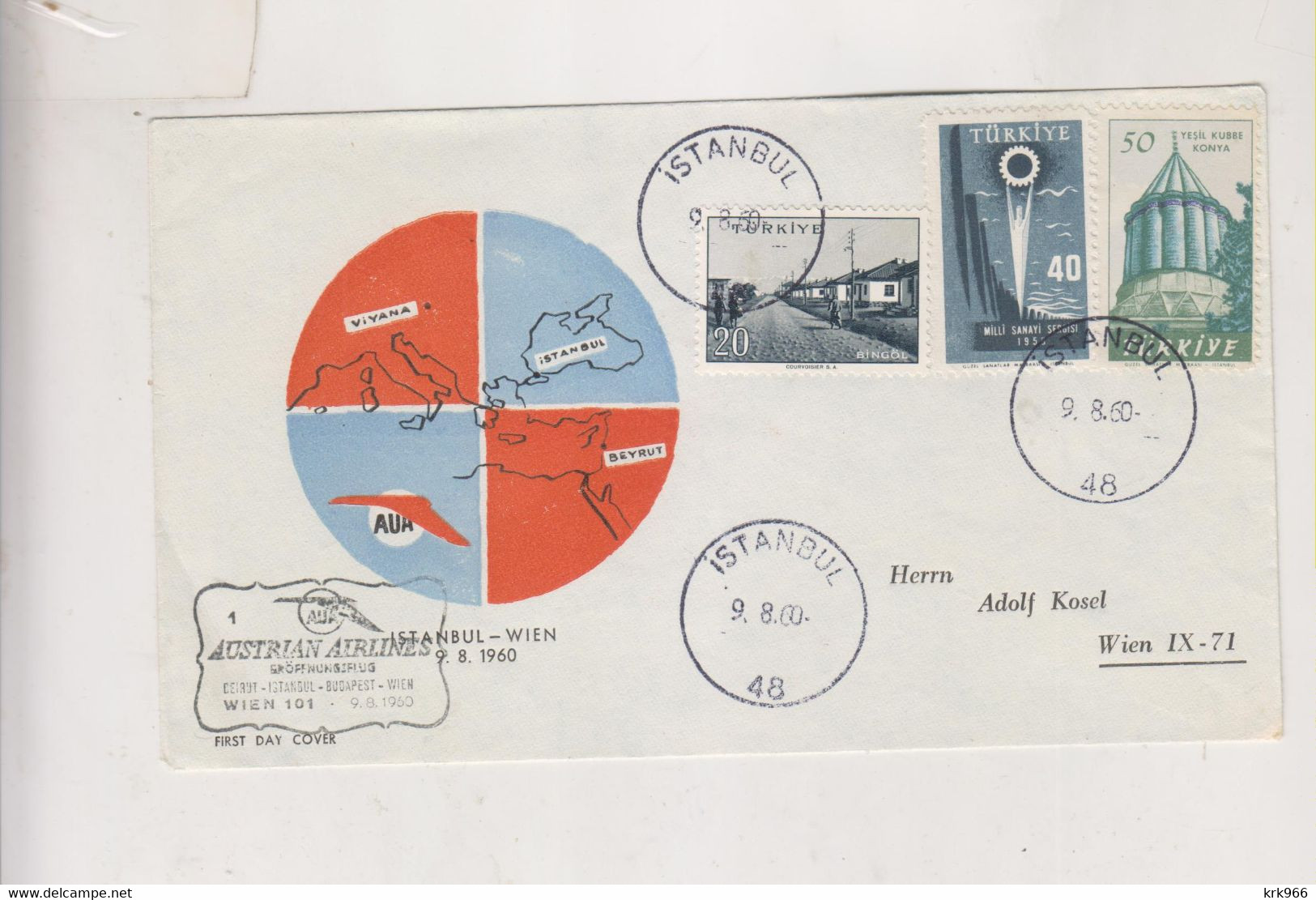 TURKEY 1960 ISTANBUL Nice Cover To Austria - Lettres & Documents