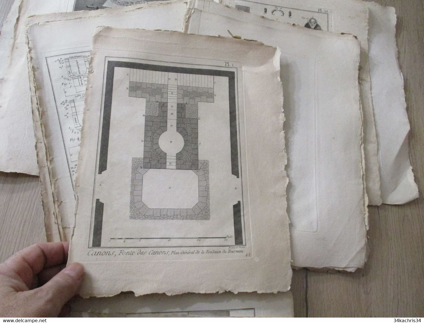 Encyclopédie Méthodique Panckoucke 24 Gravures Originales Fin XVIII ème Fabrication Des Canons  Dont 6 Doubles - Documents