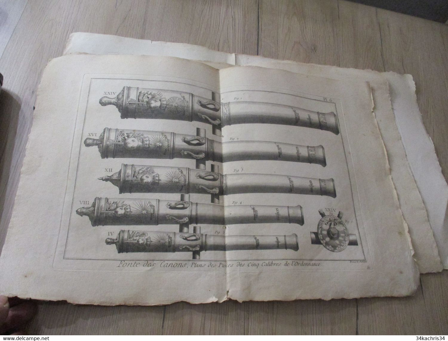 Encyclopédie Méthodique Panckoucke 24 gravures originales Fin XVIII ème fabrication des canons  dont 6 doubles