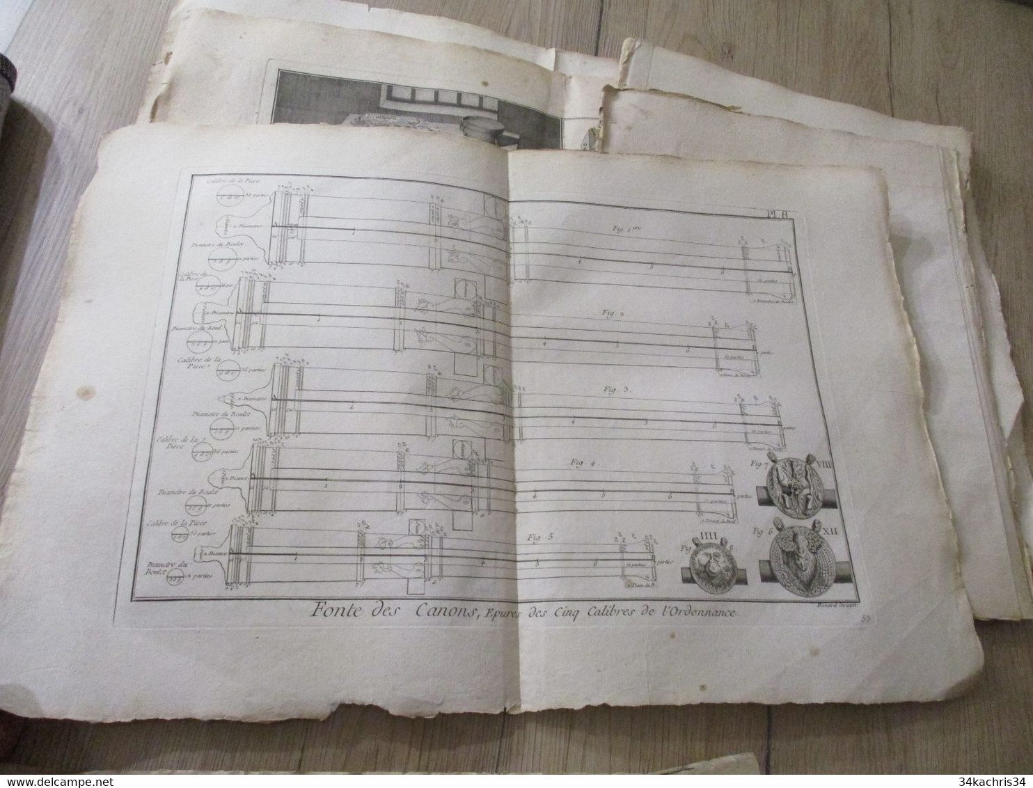 Encyclopédie Méthodique Panckoucke 24 gravures originales Fin XVIII ème fabrication des canons  dont 6 doubles