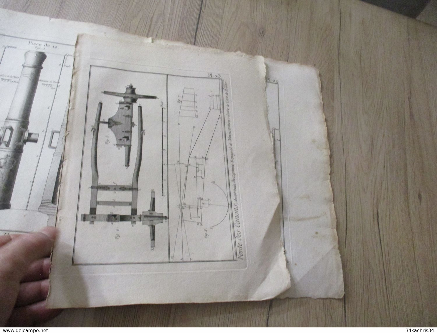 Encyclopédie Méthodique Panckoucke 24 gravures originales Fin XVIII ème fabrication des canons  dont 6 doubles