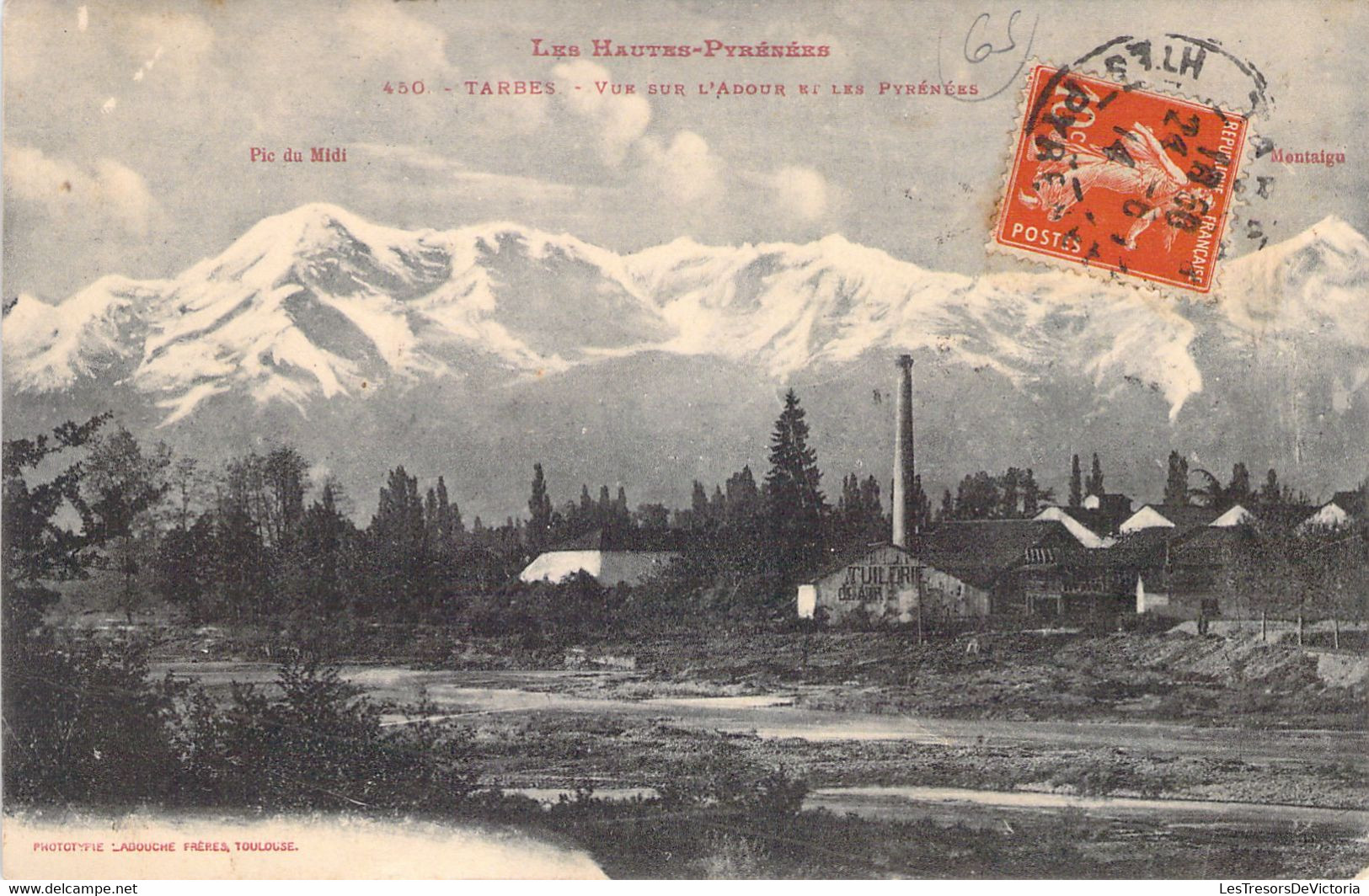 CPA - France - 65 - TARBES - Vue Sur L'Adour Et Les Pyrénées - Montaigo - Labouche Frères Toulouse - Tarbes