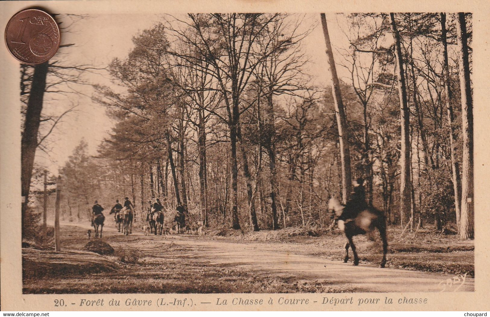 44 - Carte Postale Ancienne De  FORET DU GAVRE  La Chasse à Courre   Départ Pour La Chasse - Le Gavre