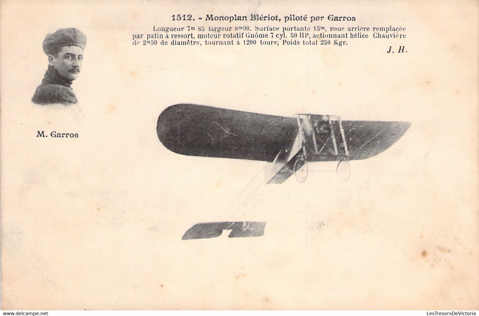 CPA - AVIATION - AVIATEUR - M GARROS - Monoplan Blériot - Aviatori