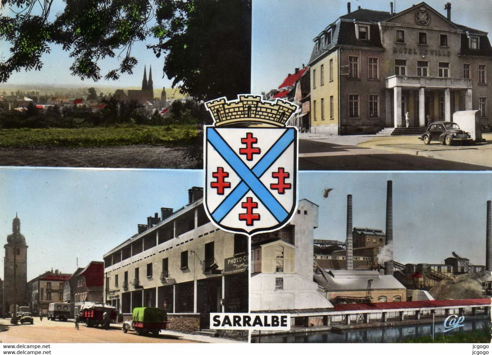 SAARALBE  Vue Générale. Hôtel De Ville. Rue Napoléon 1er. Usine Solvay - Sarralbe