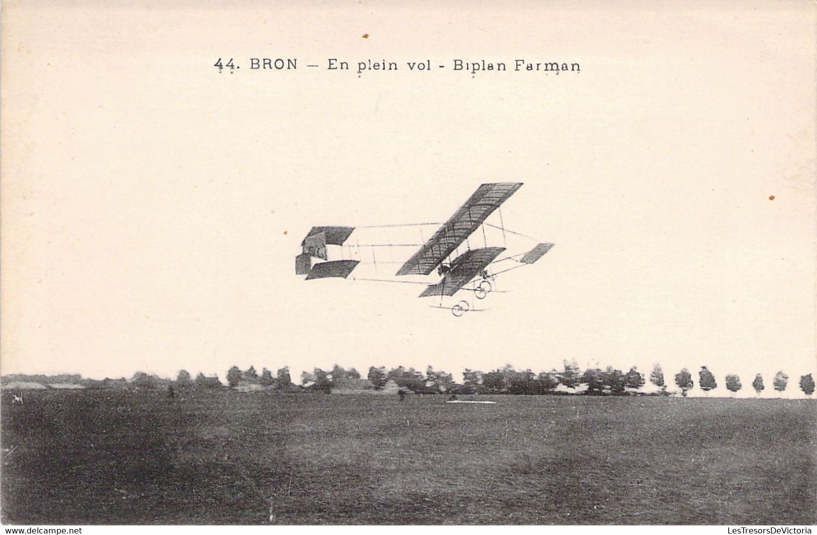 CPA - AVIATION - 44 - BRON - En Plein Vol - Biplan Farman - Aerodromi